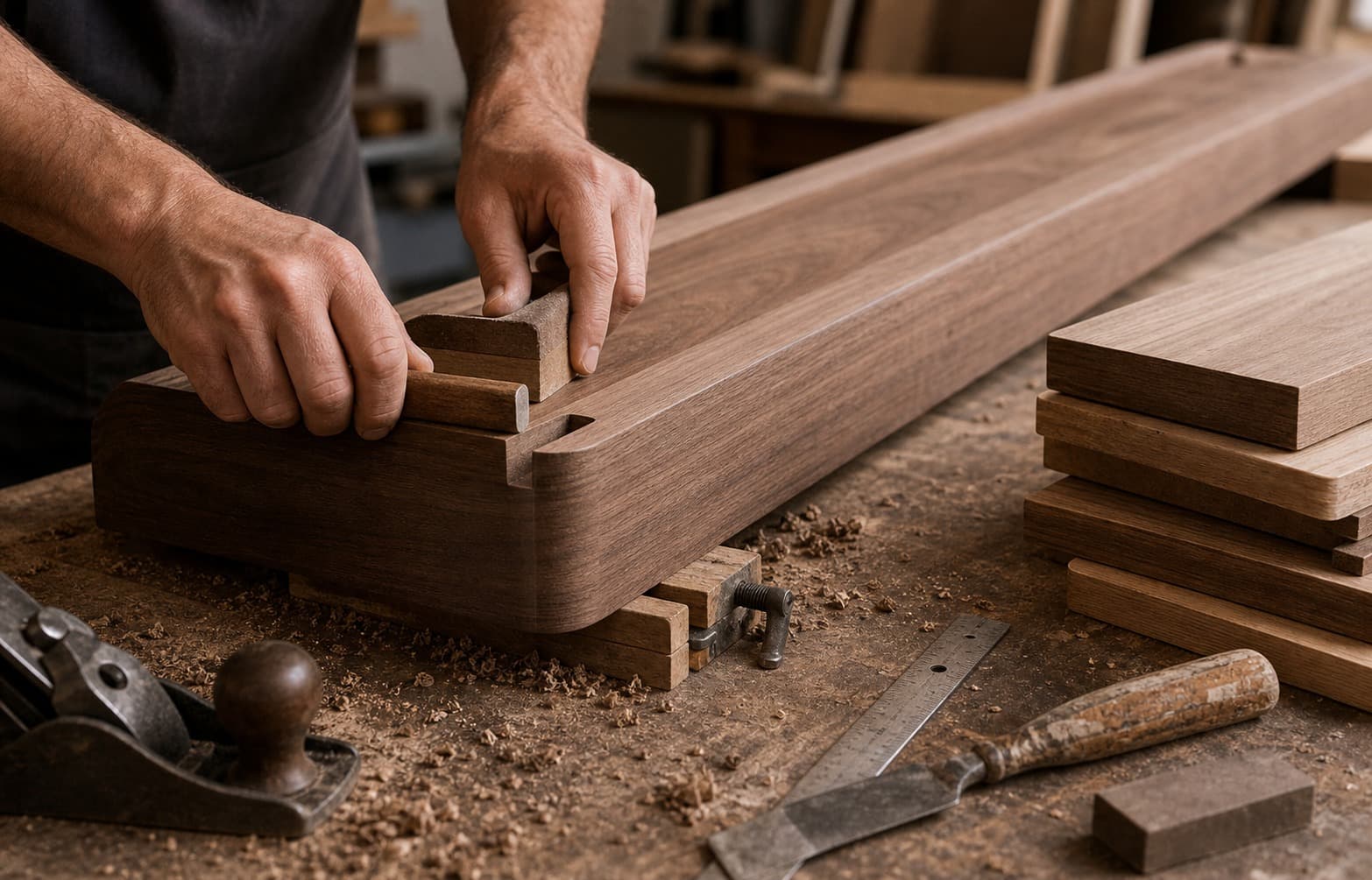 Workshop board processing and edge shaping